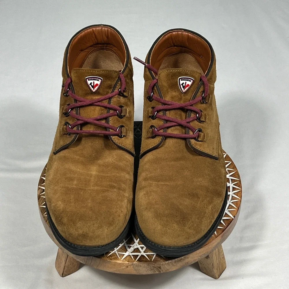 Rossignol Mens Tan Suede Chukka Boots Lug Sole Romania Brown Size US 10 EU 43